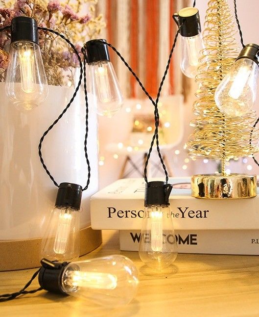 Солнечные светодиодные лампочки Edison для новогодних украшений на улице