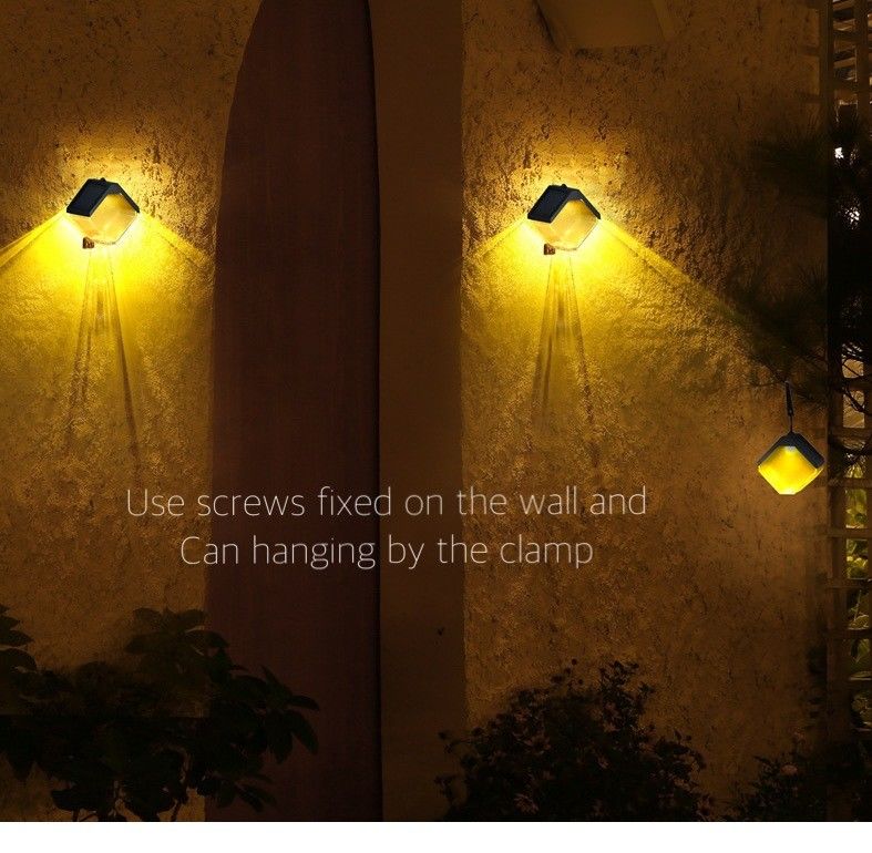 Солнечная светодиодная уличная лампа Теплая и цветная RGB Стенная лампа для наружной декоративной палубы