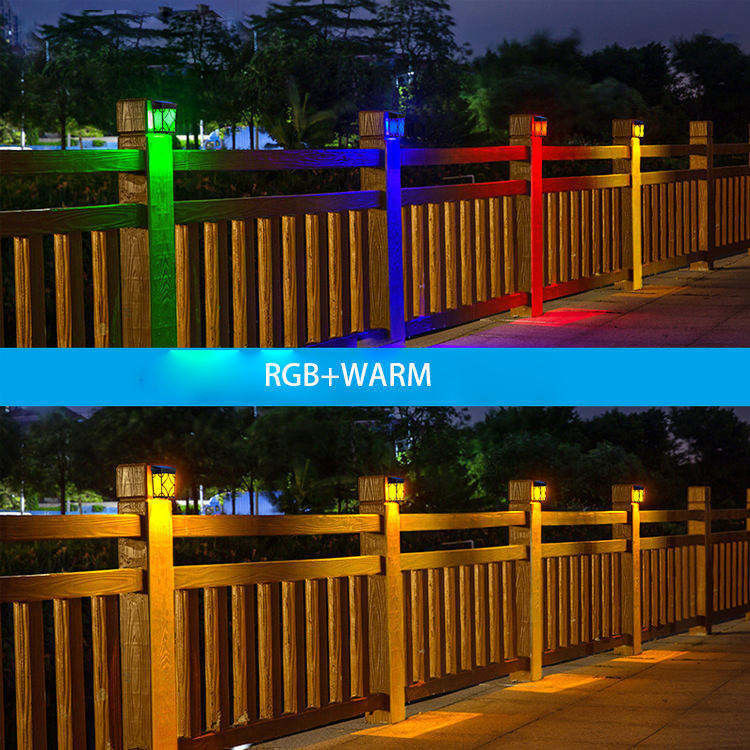 RGB солнечные ограждения огни цветные водонепроницаемые наружные солнечные стены фонарь для наружных IP65 40000 часов